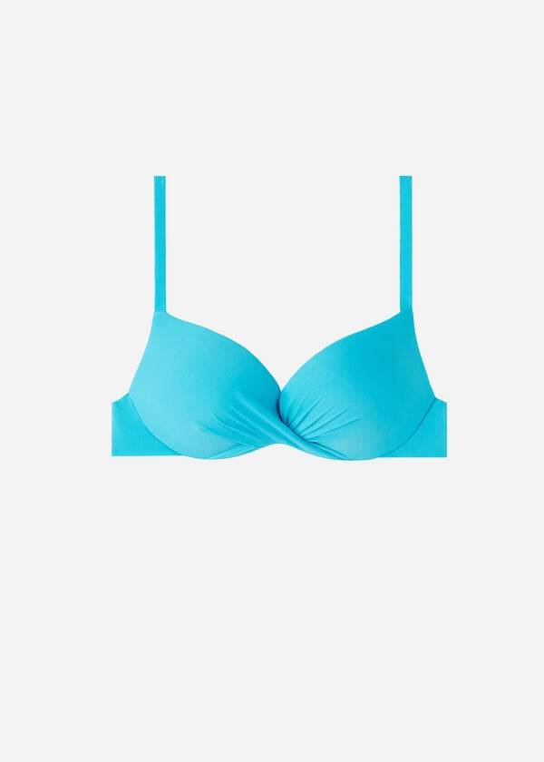 Turquoise Calzedonia Soft Graduated Super Padded Push-up Indonesia Women's Bikini Tops | USA1960DN