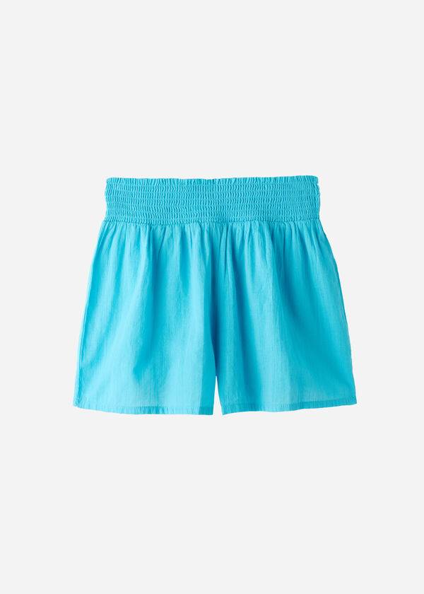 Turquoise / Green Calzedonia Cotton Shorts Women's Cover Ups | USA2127BC