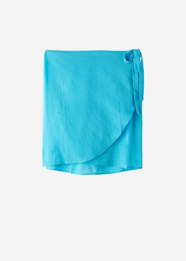 Turquoise / Green Calzedonia Short Wrap Sarong Women's Cover Ups | USA2138OR