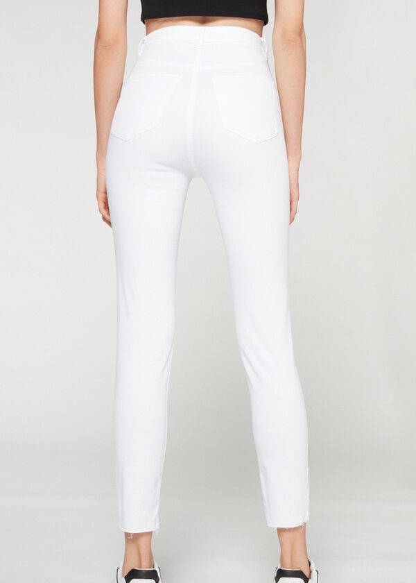 White Calzedonia High-Waist Skinny Women's Jeans | USA2602PQ