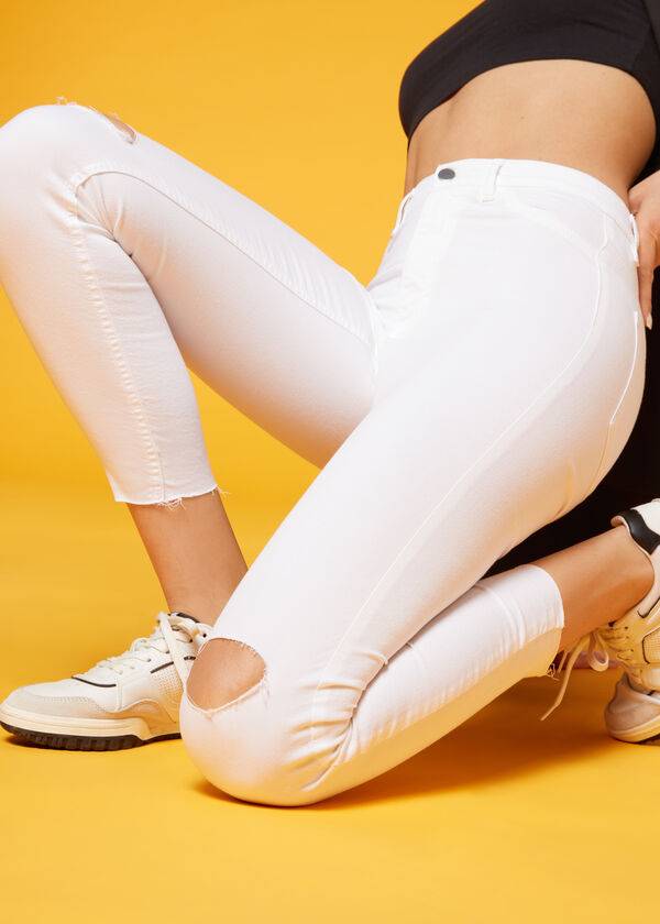 White Calzedonia High-Waist Skinny Women's Jeans | USA2602PQ