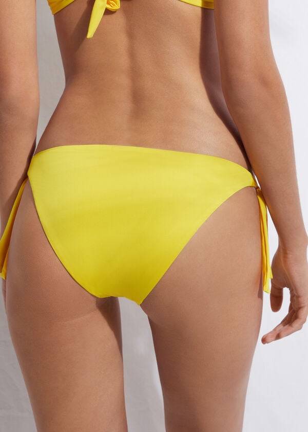 Yellow Calzedonia Tied Indonesia Eco Side tie Women's Bikini Bottoms | USA1653KI