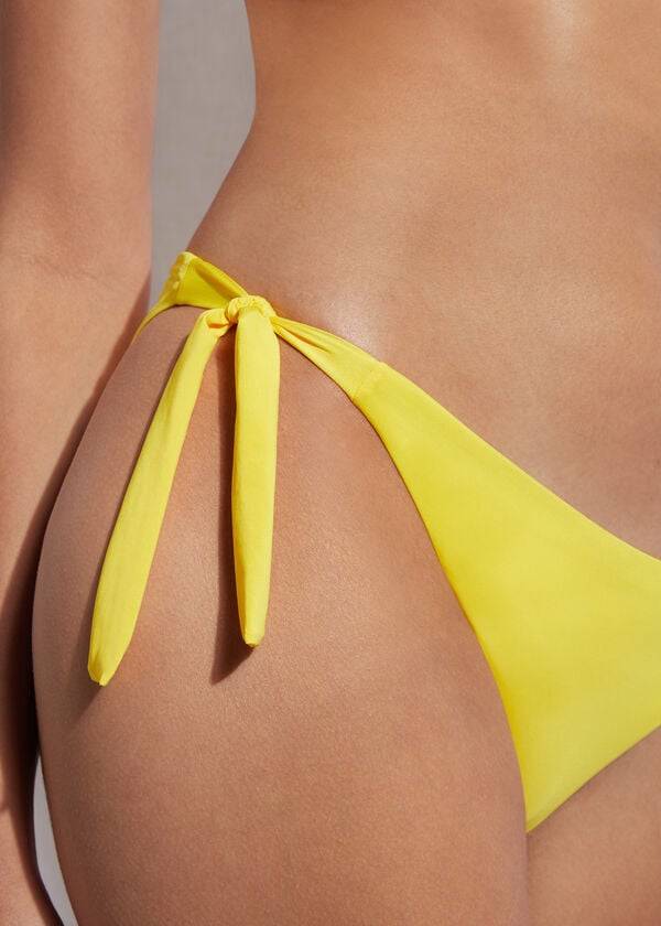 Yellow Calzedonia Tied Indonesia Eco Side tie Women's Bikini Bottoms | USA1653KI