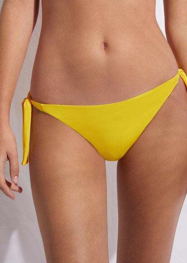 Yellow Calzedonia Tied Indonesia Eco Side tie Women\'s Bikini Bottoms | USA1653KI